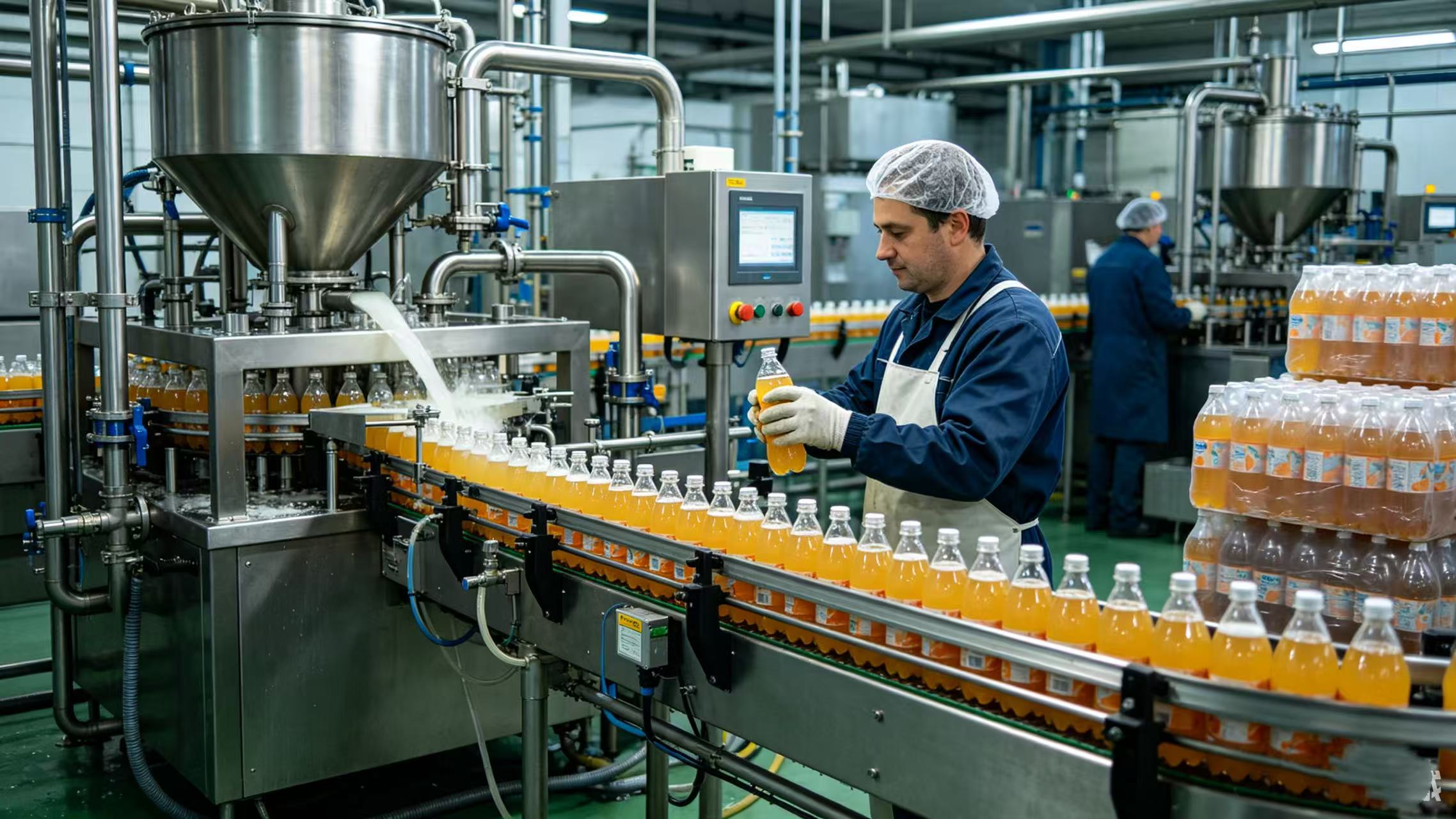 Bruksområder, fordeler og standarder for skrueluftkompressorer i mat- og drikkevareindustrien.